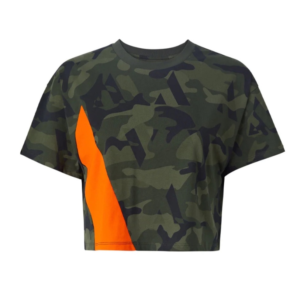 AARMY camo mini break crop tee XS